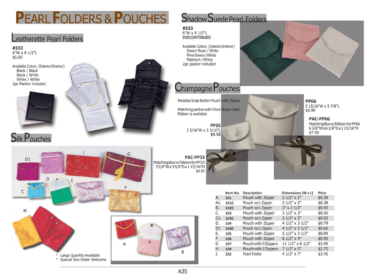 Pearl Folders & Pouches