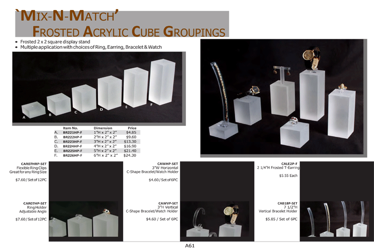 'Mix-N-Match' Acrylic Cubes