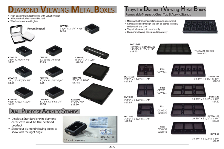 Diamond Viewing Metal Boxes