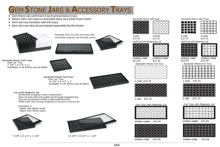 Gem Stone Jars & Accessory Trays - A66